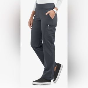 UA Butter-Soft STRETCH Women's 4-Pocket Knit Waistband Yoga Scrub Pants - Pewter